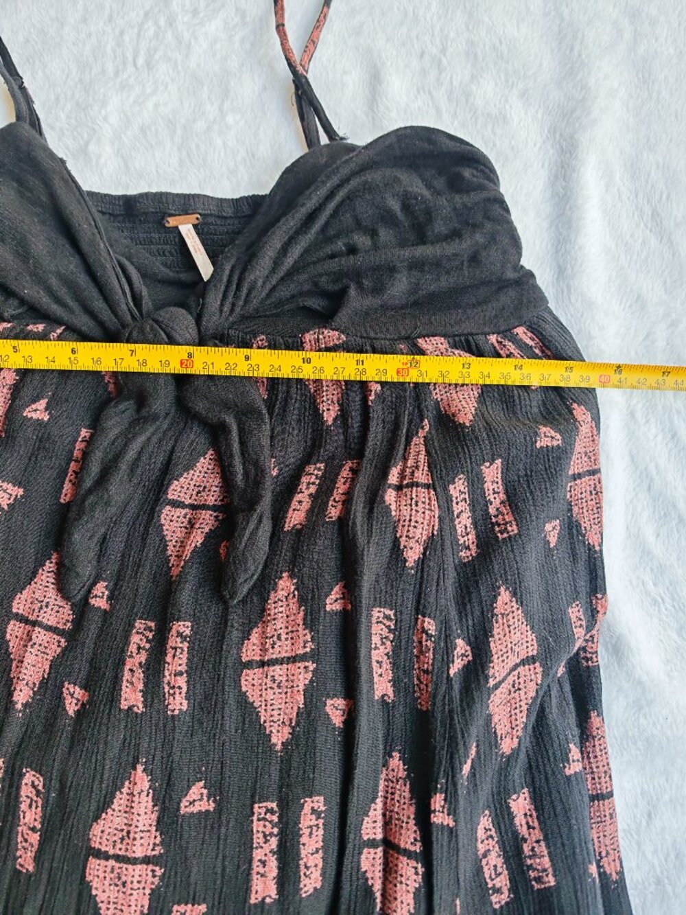 Free People Black Boho High Low Maxi Dress Tie Flowy size xs - Picture 10 of 14